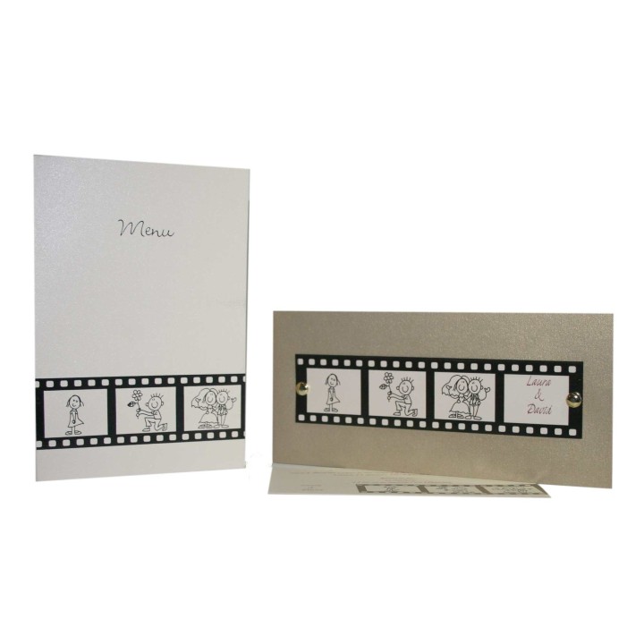 Faire-part mariage? INVITATION  Or SCINTILLANT  film 4 fenêtres