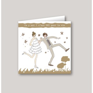 faire part mariage humour design ca y est c'est oui pour la vie