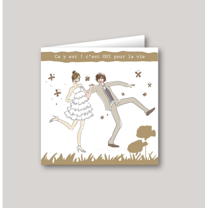 faire part mariage humour design ca y est c'est oui pour la vie