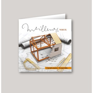 Carte de vœux maison en construction conçue pour le bâtiment, architecte