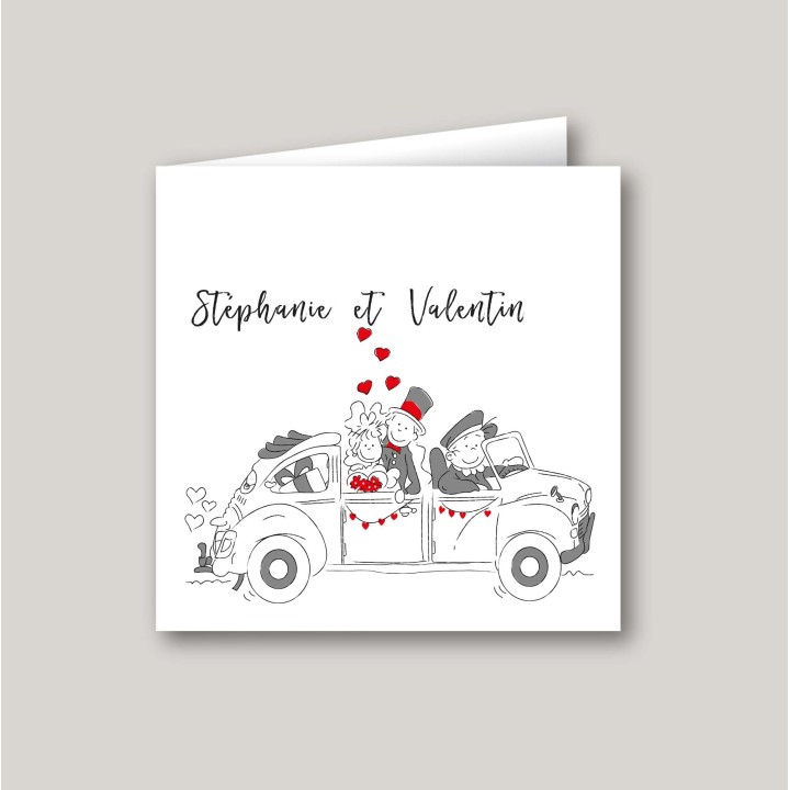 Faire part mariage VOITURE COCCINELLE VW Volkswagen