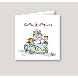 Faire part mariage EN COMBI Volkswagen