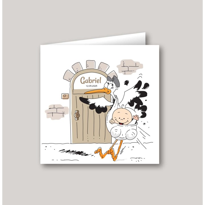 faire part de naissance, LA GIGOGNE APPORTE BEBE