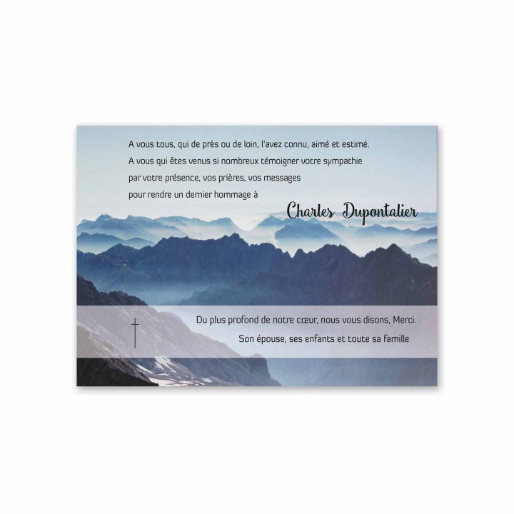 remerciements décès   montagne massif les Bauges