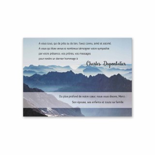 Carte condoléances, décès   montagne massif les Bauges