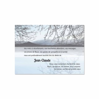 carte remerciements décès la foret de Châtillon