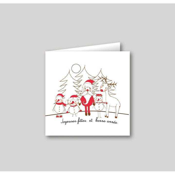 Carte de vœux tradition JOYEUSES FÊTES, BONNE ANNÉE la Saint sylvestre