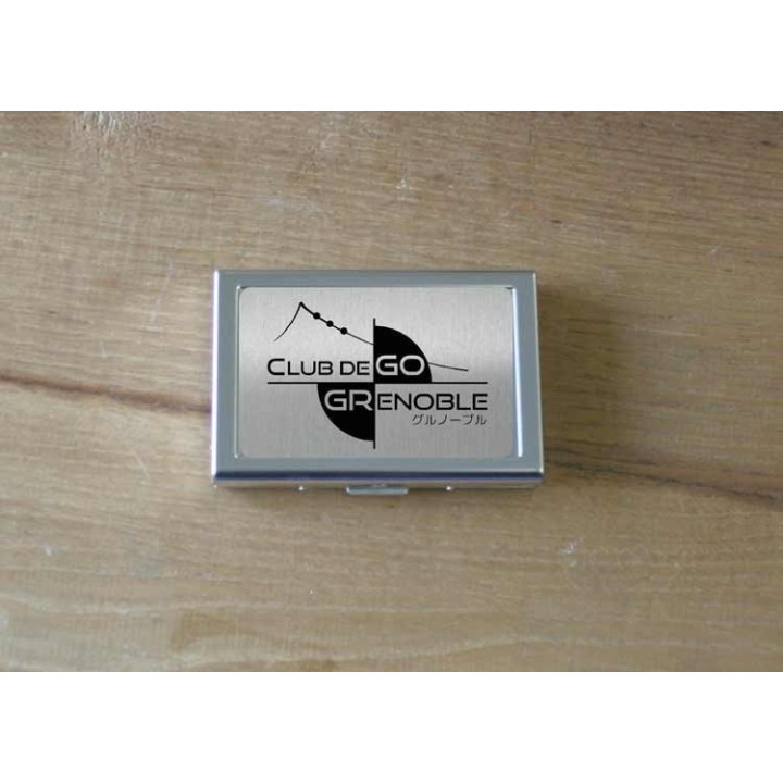 BOITIER CARTE DE VISITE MÉTAL ALUMINIUM CHROME ARGENTE