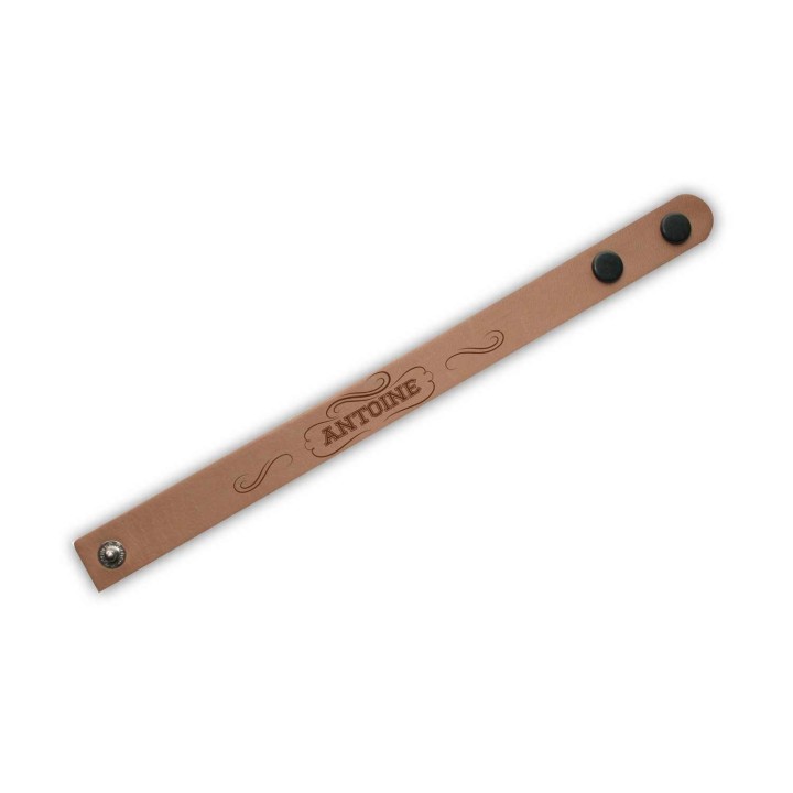 BRACELET EN CUIR NATUREL ARTISANALE  PERSONNALISE  FERMETURE PAR PRESSION