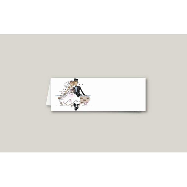 marque place MARIAGE les mariés se photographie sur un banc, ROSITA