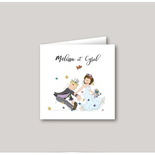 Faire part mariage LA MARIÉE Tire son fiancé pour la noce Unisson