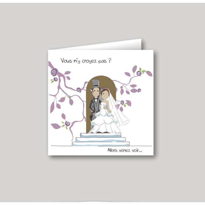 FAIRE PART LES MARIES SUR LE Perron de l’église  POUR FAIRE LES VŒUX DE NOCES