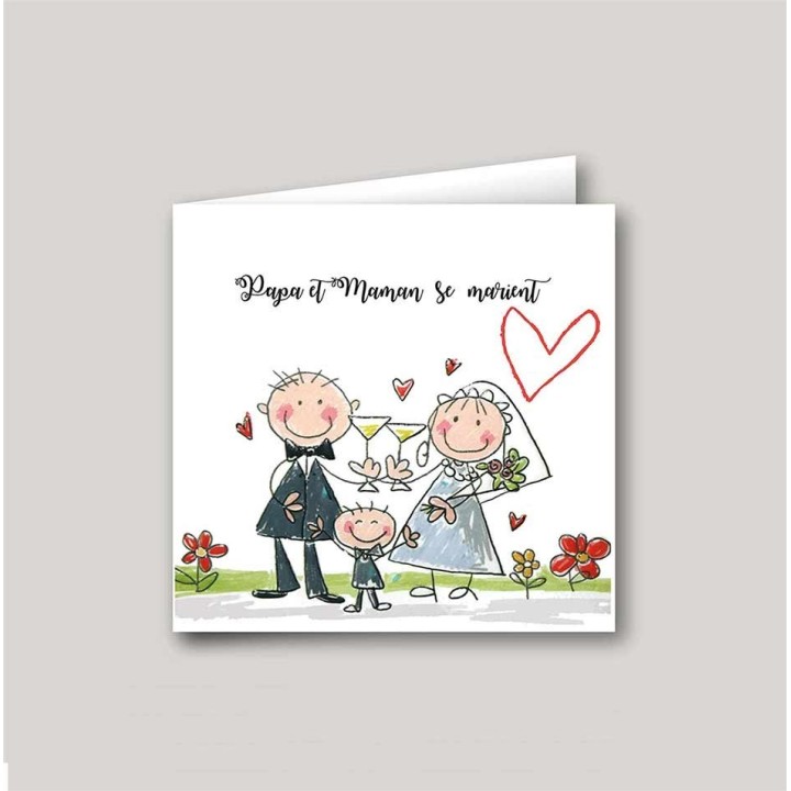 Faire part mariage papa maman se marient design original