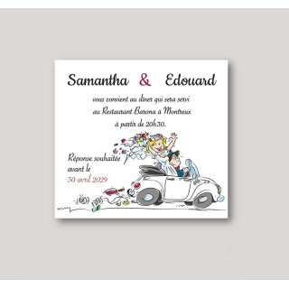 carte invitation mariage 
Sibelle  graphisme la coccinelle  voiture emblématique