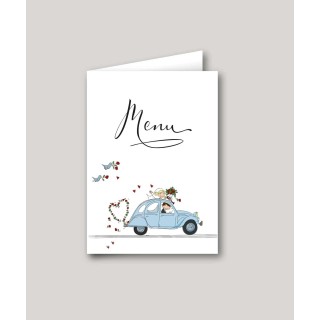 CARTE MENU  MARIAGE 2CV VINTAGE Personnalisée 
 MADE IN GRENOBLE