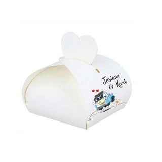 BOITE A DRAGÉE mariage  2CV retro bleu, personnalisée grenoble