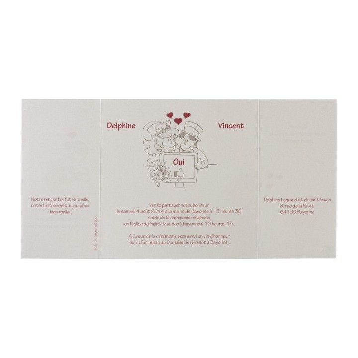 FAIRE PART MARIAGE  connexion  amoureuse  rencontre sur le net histoire d'amour