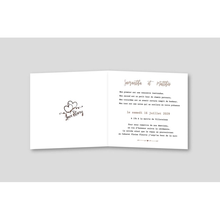 INVITATION AU  MARIAGE LES FUTURS MARIES EN TROTINETTE POUR DE BELLES AVENTURES LA VIE A DEUX