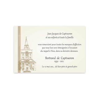 CARTE REMERCIEMENT DÉCÈS CONDOLEANCES DEUIL, 
LA DERNIERE DEMEURE