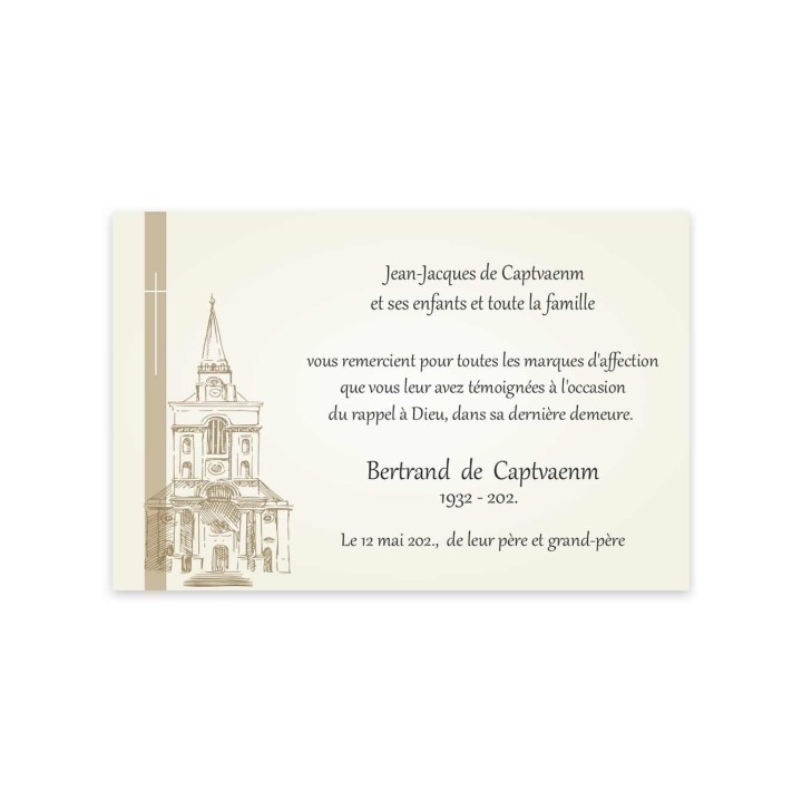 CARTE REMERCIEMENT DÉCÈS CONDOLEANCES DEUIL, 
LA DERNIERE DEMEURE