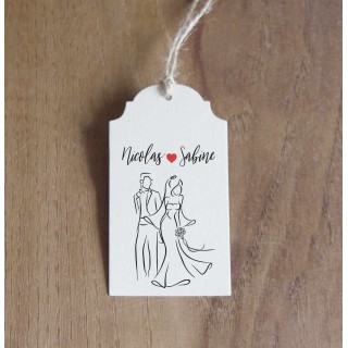 étiquette de boite a dragée les mariés