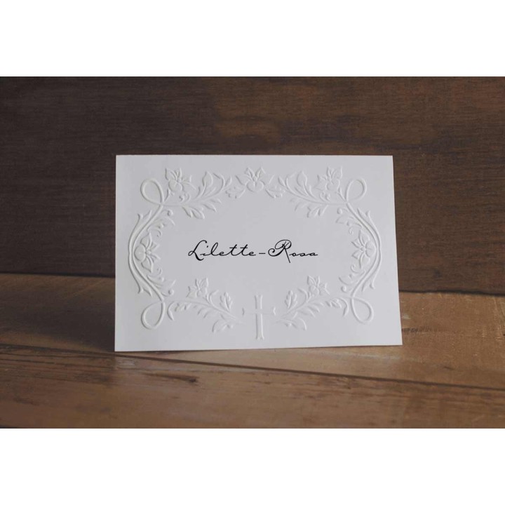 carte remerciements décès embosse un beau gaufrage,  3D papier pour un beau rendu en relief d’exception