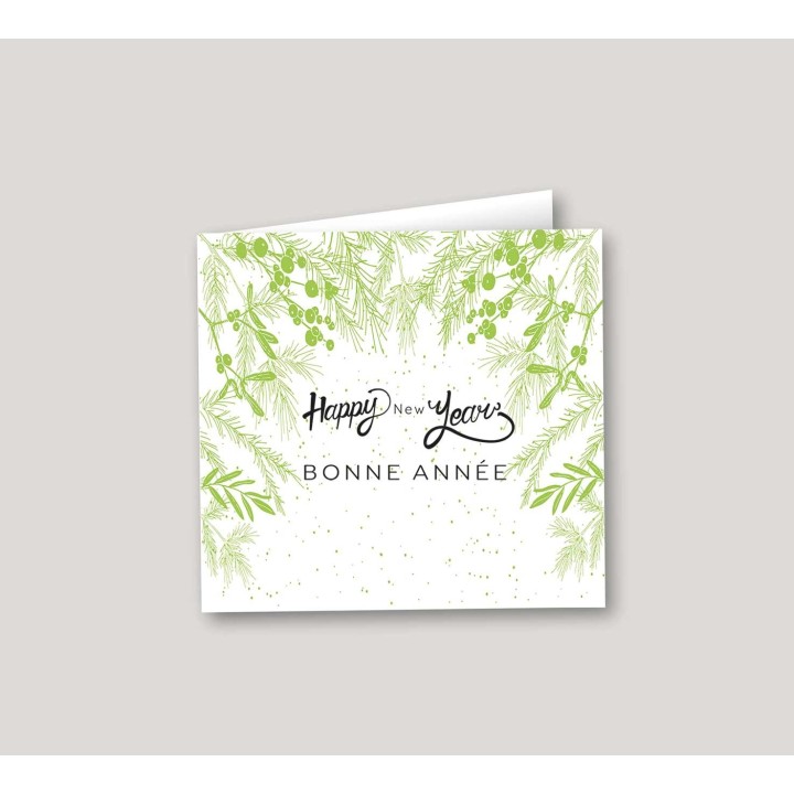 carte BONNE ANNEE GRAPHISME PINS DES LANDES   BONNE ANNE ET HAPPY NEW YEAR