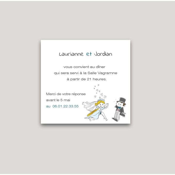 carte invitation mariage modèle  STYWAI  HUMOUR,  la marié voulait se marier