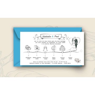 FAIRE PART invitation MARIAGE  aux symboles de ceremonie. imprimeur graveur des alpes.fr