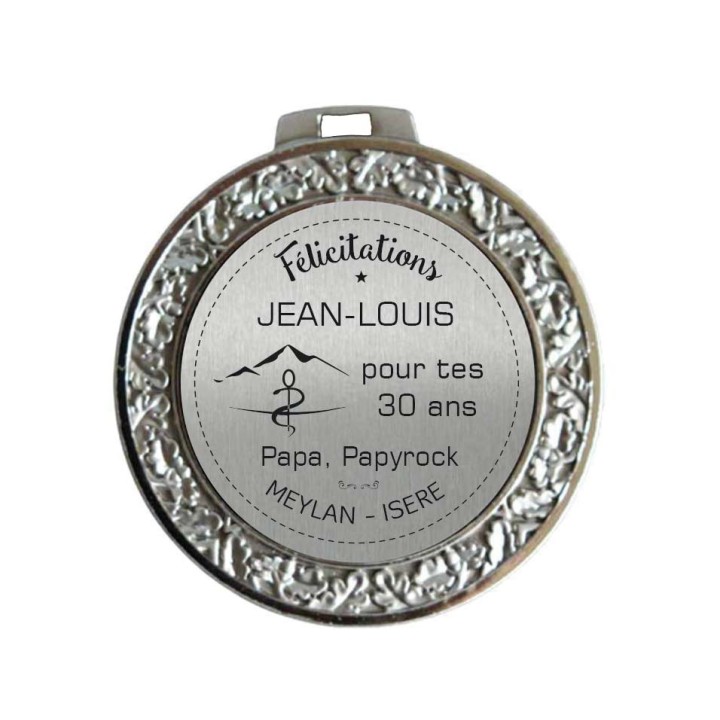 Médaille hommage argent  70 mm récompense le mérite  le mérite gravée