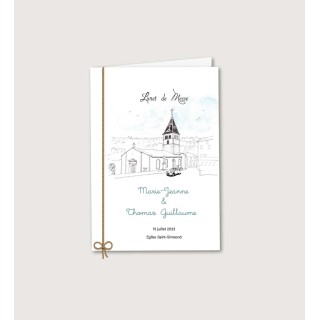 Livret de messe couverture personnalisé église du village graphisme artiste
