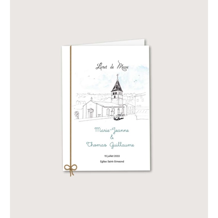 Livret de messe couverture personnalisé église du village graphisme artiste