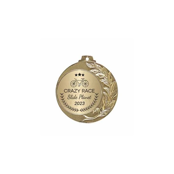 Médaille D’OR CYCLISTE GRAVÉE, récompense  le sportif, la course cycliste