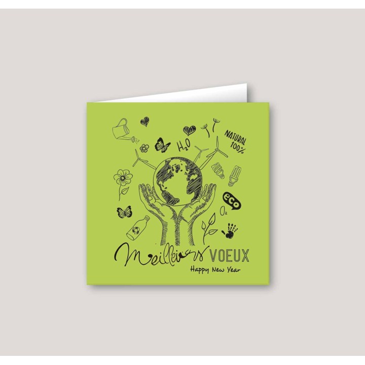 Carte de vœux entreprise TERRE nourricière écologie pour préserver notre l'environnement