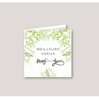 carte de vœux PERSONNALISE   DECOR  PINS DES LANDES   BONNE ANNE, meilleurs vœux  ET HAPPY NEW YEAR