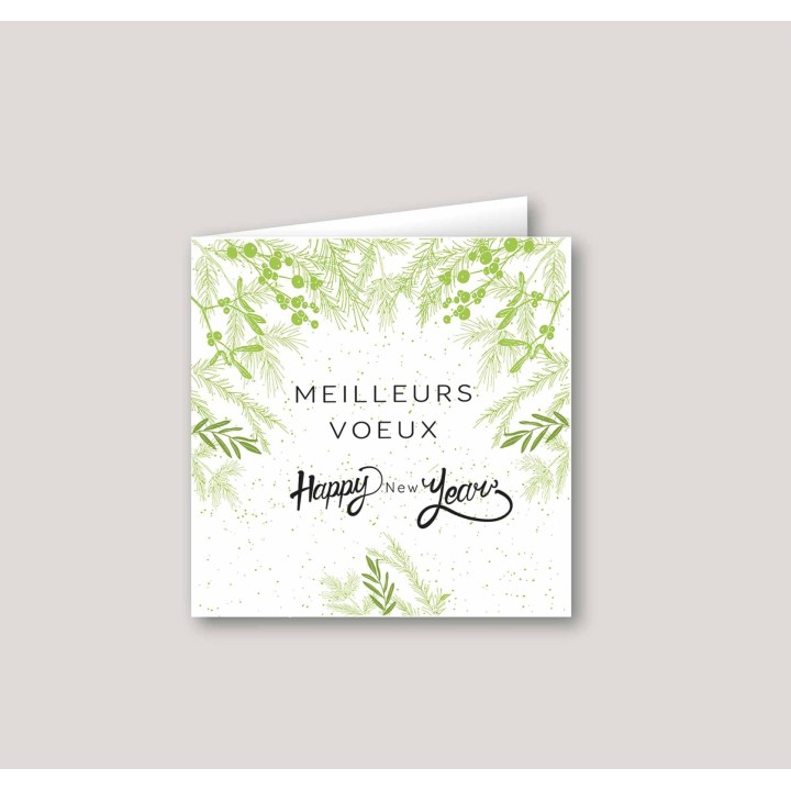 carte de vœux PERSONNALISE   DECOR  PINS DES LANDES   BONNE ANNE, meilleurs vœux  ET HAPPY NEW YEAR