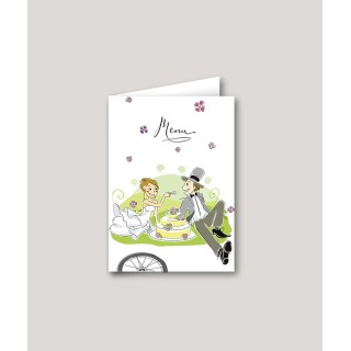 carte menu mariage les maries dans la nature TOURMALET,