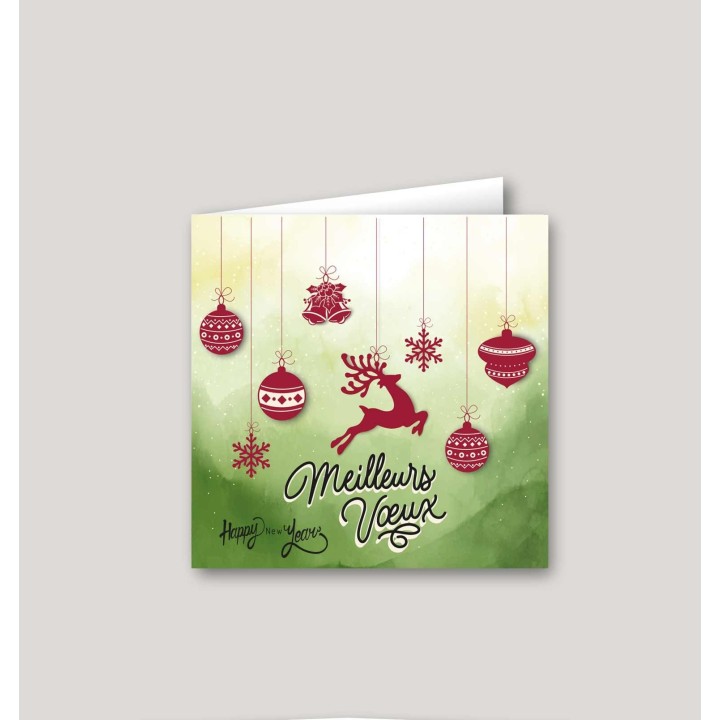 CARTE meilleurs  VOEUX   DESIGN  de TRADITION symbole festif