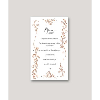 CARTON MENU FEUILLAGES
ton OCRE PERSONNALISE