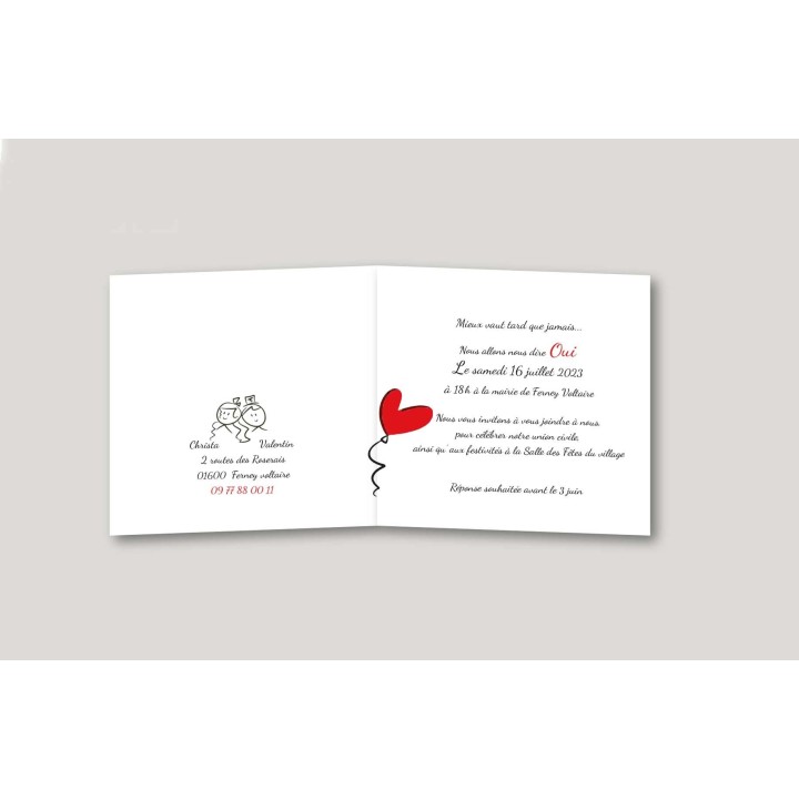 carte invitation MARIAGE humour, SARRANZA, dessin rigolos des maries