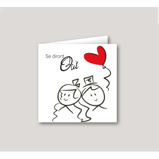 FAIRE PART MARIAGE humour, dessin rigolos des maries SARRANZA,