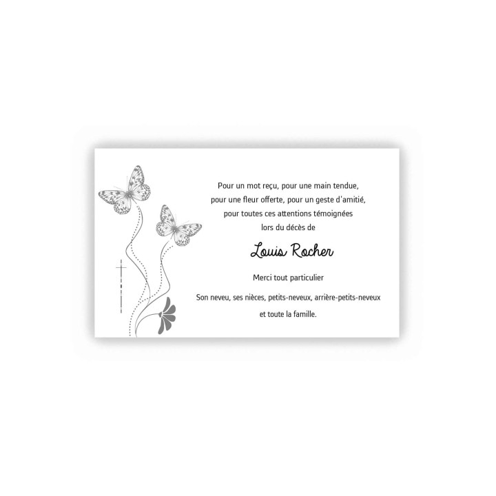 carte condoléances magique papillon volent