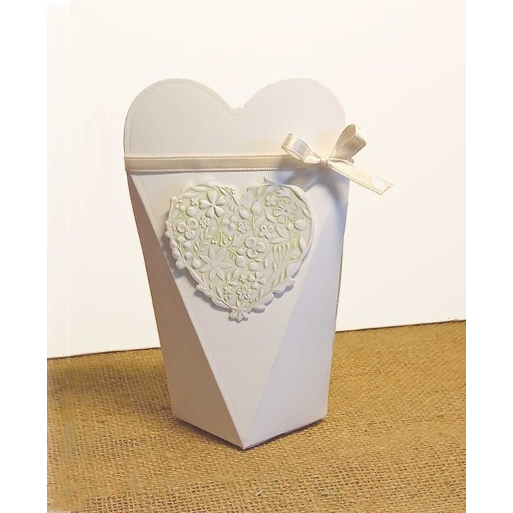 BOITE a dragée mariage cœur gaufré en 3D