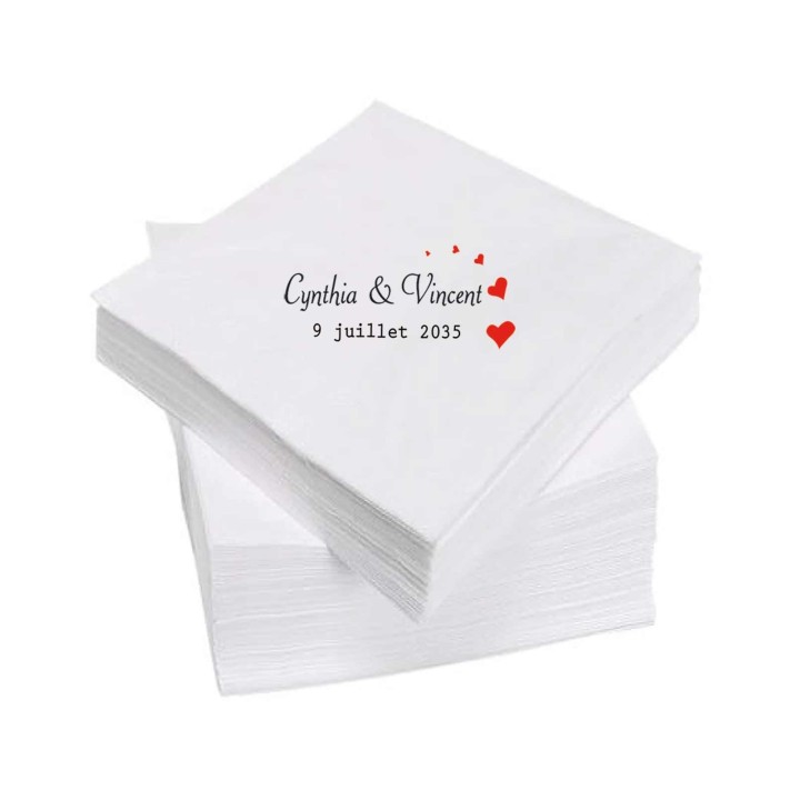serviette de table personnalisée pour vos évènements : Entreprise, Mariage, anniversaire, retraite, baptême