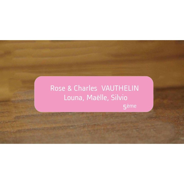 Plaque boite A lettres rose  Lettres blanches BORDS ARRONDIES,  imprimeur-graveur-des-alpes.fr