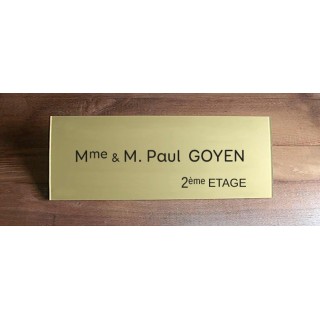 PLAQUE DE PORTE EN PLEXIGLAS  OR 120X40 MM GRAVEE A GRENOBLE