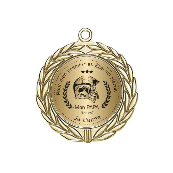 Médaille D’OR DECERNEE AU POMPIER SOLDAT DU FEU récompense
