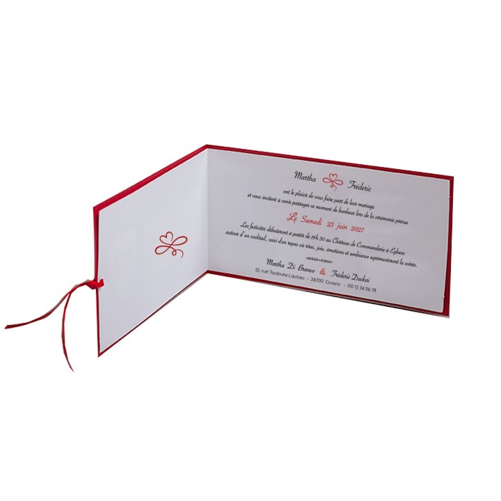 INVITATION mariage CALICOT BASQUE DESIGN HUMOUR 3 FENETRES ET UN COEUR