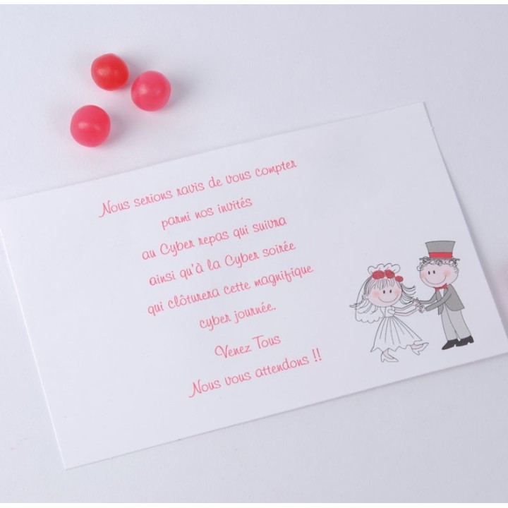 carte invitation diner  mariage CALICOT BASQUE DESIGN HUMOUR 3 FENETRES ET UN COEUR