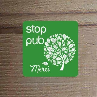 PLAQUE STOP PUB  VERT ECOLO GRAVEE ARBRE a Grenoble